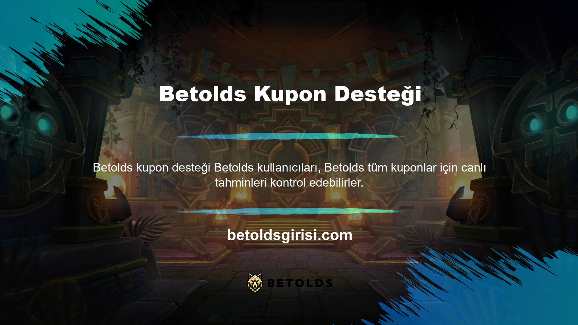 Betolds oyuncularına puan, goller ve seçenekler gibi oyunları için farklı tahminler veriyor